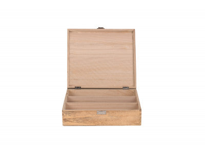 Basket, THREE BOTTLE OAK EFFECT WOODEN BOX