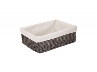 Basket, EXTRA LARGE ANTIQUE WASH FINISH TRAY with LINING
