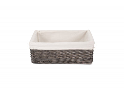 Basket, EXTRA LARGE ANTIQUE WASH FINISH TRAY with LINING