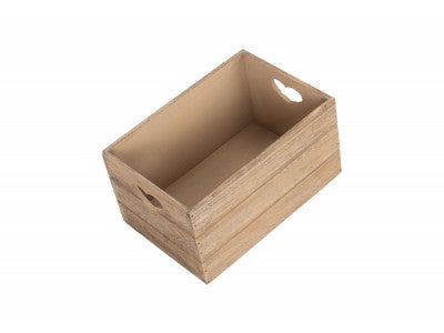 Basket, SMALL OAK EFFECT HEART CUT-OUT CRATE