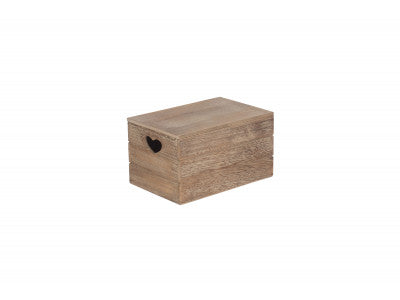 Basket, SMALL OAK EFFECT HEART CUT-OUT BOX