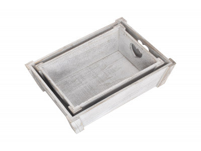 Basket, Set of 2 VINTAGE HEART CUT-OUT TRAY 