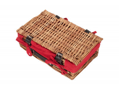 "Basket, SMALL 14" PACKAGING HAMPER with RED LINING"