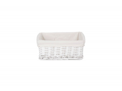 Basket, MEDIUM WHITE WICKER STORAGE BASKET