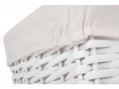 Basket, MEDIUM WHITE WICKER STORAGE BASKET