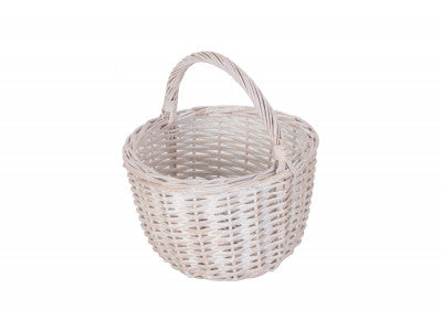 Basket, ROUND WHITE WASH SHOPPER