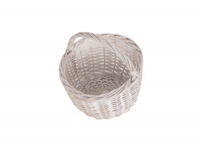 Basket, ROUND WHITE WASH SHOPPER