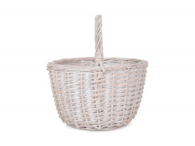 Basket, ROUND WHITE WASH SHOPPER