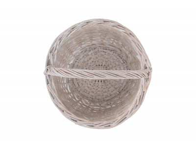 Basket, ROUND WHITE WASH SHOPPER