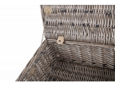 "Basket, 14" ANTIQUE WASH HAMPER"