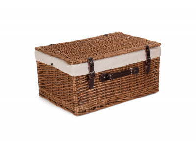"Basket, 20" DOUBLE STEAMED HAMPER with WHITE LINING"