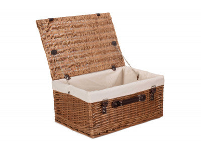 "Basket, 20" DOUBLE STEAMED HAMPER with WHITE LINING"