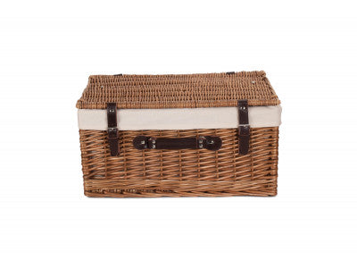 "Basket, 20" DOUBLE STEAMED HAMPER with WHITE LINING"