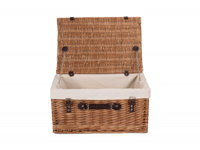 "Basket, 20" DOUBLE STEAMED HAMPER with WHITE LINING"