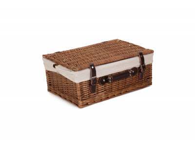 "Basket, 18" DOUBLE STEAMED HAMPER with WHITE LINING"
