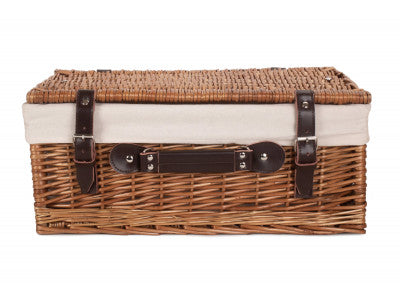 "Basket, 18" DOUBLE STEAMED HAMPER with WHITE LINING"