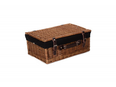 "Basket, 18" DOUBLE STEAMED HAMPER with BLACK LINING"
