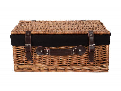 "Basket, 18" DOUBLE STEAMED HAMPER with BLACK LINING"