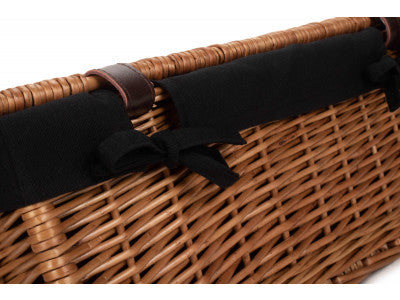"Basket, 18" DOUBLE STEAMED HAMPER with BLACK LINING"