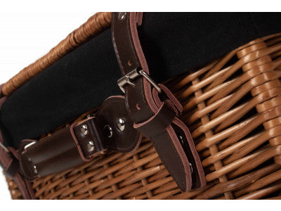 "Basket, 18" DOUBLE STEAMED HAMPER with BLACK LINING"