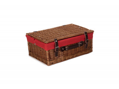 "Basket, 18" DOUBLE STEAMED HAMPER with RED LINING"