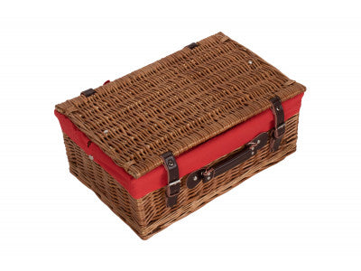 "Basket, 18" DOUBLE STEAMED HAMPER with RED LINING"