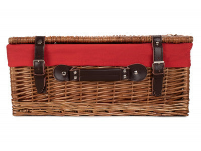 "Basket, 18" DOUBLE STEAMED HAMPER with RED LINING"