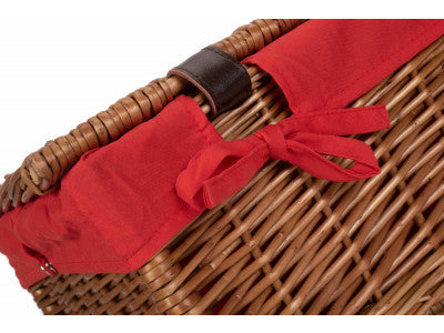 "Basket, 18" DOUBLE STEAMED HAMPER with RED LINING"