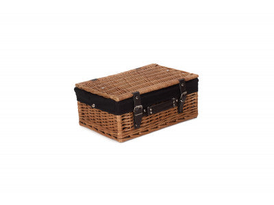 "Basket, 14" DOUBLE STEAMED HAMPER with BLACK LINING"