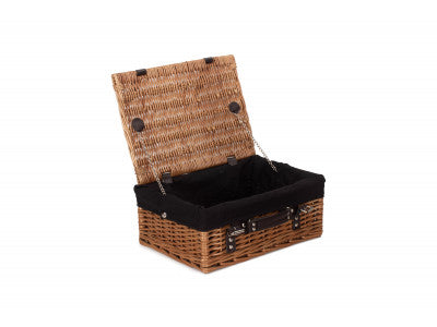"Basket, 14" DOUBLE STEAMED HAMPER with BLACK LINING"