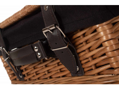 "Basket, 14" DOUBLE STEAMED HAMPER with BLACK LINING"