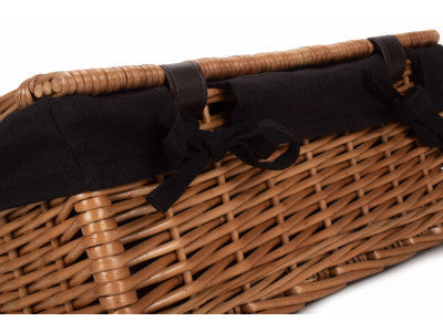 "Basket, 14" DOUBLE STEAMED HAMPER with BLACK LINING"