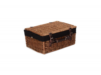 "Basket, 16" DOUBLE STEAMED HAMPER with BLACK LINING"