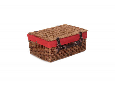 "Basket, 16" DOUBLE STEAMED HAMPER with RED LINING"