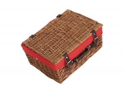 "Basket, 16" DOUBLE STEAMED HAMPER with RED LINING"