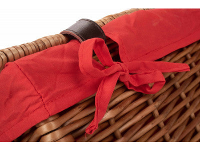 "Basket, 16" DOUBLE STEAMED HAMPER with RED LINING"