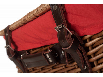 "Basket, 16" DOUBLE STEAMED HAMPER with RED LINING"