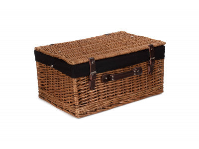 "Basket, 20" DOUBLE STEAMED HAMPER with BLACK LINING"