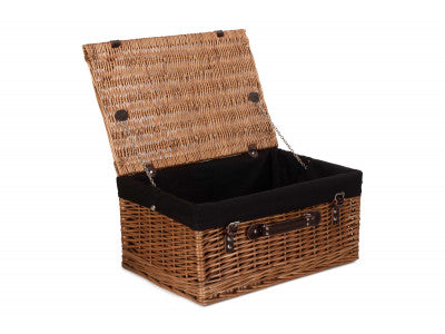 "Basket, 20" DOUBLE STEAMED HAMPER with BLACK LINING"