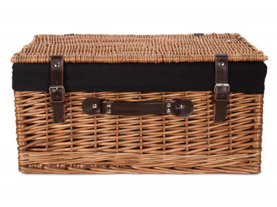 "Basket, 20" DOUBLE STEAMED HAMPER with BLACK LINING"