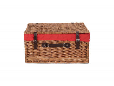 "Basket, 20" DOUBLE STEAMED HAMPER with RED LINING"