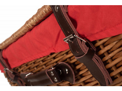 "Basket, 20" DOUBLE STEAMED HAMPER with RED LINING"