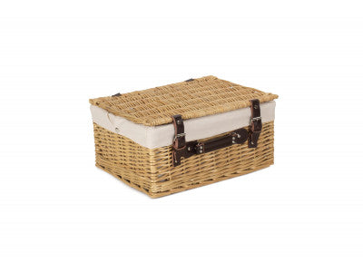 "Basket, 16" BUFF HAMPER with WHITE LINING"