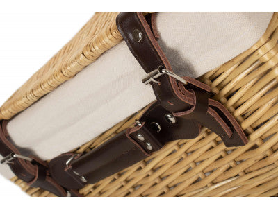 "Basket, 16" BUFF HAMPER with WHITE LINING"