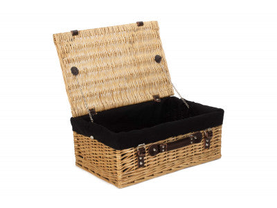 "Basket, 18" BUFF HAMPER with BLACK LINING"