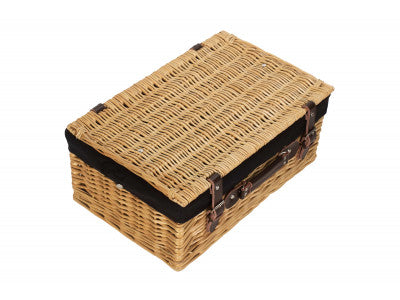 "Basket, 18" BUFF HAMPER with BLACK LINING"