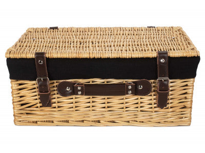 "Basket, 18" BUFF HAMPER with BLACK LINING"