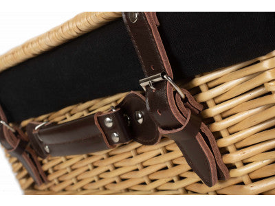 "Basket, 18" BUFF HAMPER with BLACK LINING"