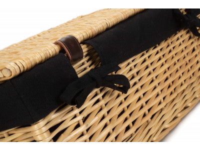 "Basket, 18" BUFF HAMPER with BLACK LINING"