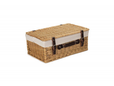 "Basket, 18" BUFF HAMPER with WHITE LINING"